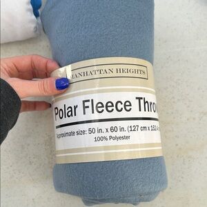 Manhattan Heights Blue Polar Fleece Throw